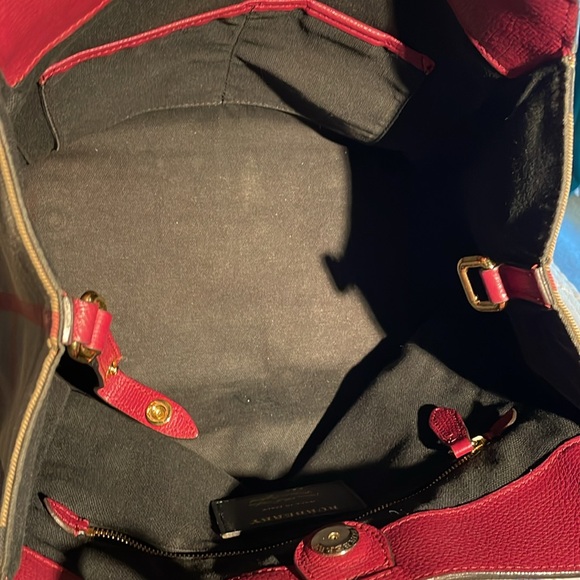 Burberry House Check Derby Leather Canterbury Tote Shoulder/Handbag Berry Pink - Picture 13 of 17